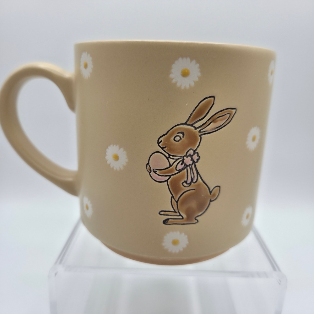 Eli + Ana Easter Bunny Mug Daisy Ceramic Spring Rabbit Coffee Cup Cute Gift 12oz